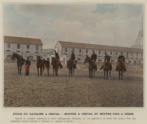 Escuela del jinete a caballo, montar a caballo y desmontar de (after) French Photographer