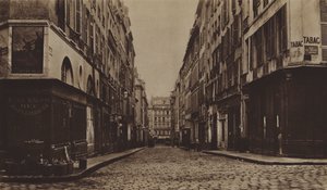 La rue des Moulins hacia 1866, demolida para la apertura de la avenida de la Ópera (foto en blanco y negro) de (after) French Photographer