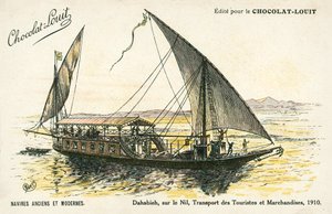 Dahabieh, en el Nilo, Transporte de turistas y mercancías de (after) French School