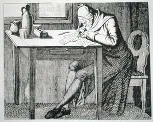 Gaspard Lavater (1741-1801) en su estudio, copia de una ilustración de su 