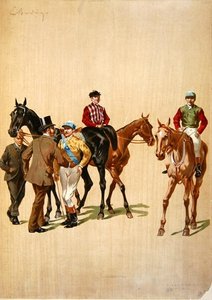 Jinetes en el hipódromo, c.1875 de (after) French School