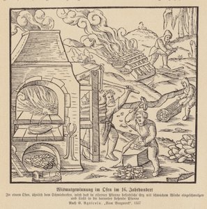 Extracción de bismuto en un horno de (after) German School