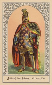 Federico el Hermoso, rey de Alemania (litografía en color) de (after) German School