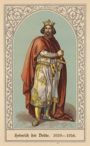 Enrique III, Emperador del Sacro Imperio Romano Germánico (litografía en color) de (after) German School