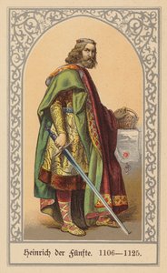 Enrique V, Emperador del Sacro Imperio Romano Germánico (litografía en color) de (after) German School