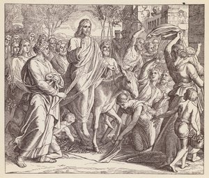 Jesús entrando en Jerusalén (litografía) de (after) German School
