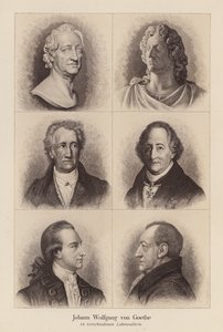 Johann Wolfgang von Goethe, poeta y dramaturgo alemán (litografía) de (after) German School