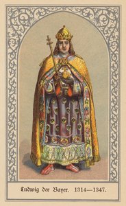 Luis IV, Emperador del Sacro Imperio Romano Germánico (litografía en color) de (after) German School