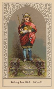 Luis el Niño, rey de Francia Oriental (litografía en color) de (after) German School