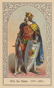 Otón IV, Emperador del Sacro Imperio Romano Germánico (litografía en color) de (after) German School