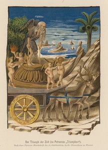 Escena de I Trionfi de Petrarca (litografía en color) de (after) Italian School