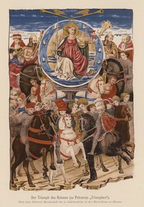 Escena de I Trionfi de Petrarca (litografía en color)