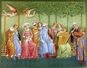 El sueño de la vida - fresco de Orcagna de (after) Italian School
