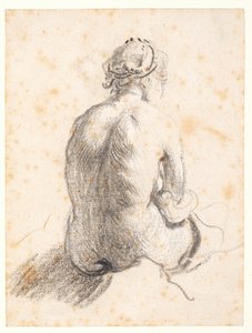 Estudio de un desnudo femenino (grafito sobre papel) de (attr. to) Rembrandt Harmensz. van Rijn