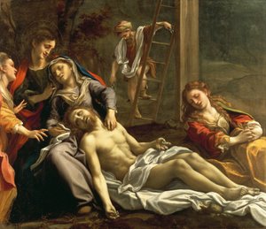 Lamentación sobre Cristo muerto, hacia 1524, de Antonio Allegri, conocido como Correggio (1489-ca 1534), óleo sobre lienzo de (c.1489 1534) Correggio