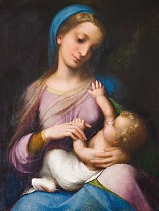 Madonna con el Niño o Madonna Campori (óleo sobre tabla) de (c.1489 1534) Correggio
