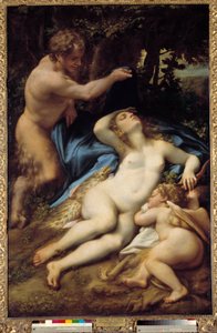 Venus, Sátiro y Cupido de (c.1489 1534) Correggio