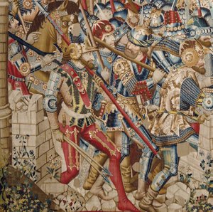 La guerra de Troya: La destrucción de Troya, c.1470 (tapiz) de (fl.1450 75) Master of Coetivy
