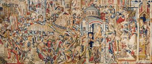 La guerra de Troya: La destrucción de Troya, c.1470 (tapiz) de (fl.1450 75) Master of Coetivy