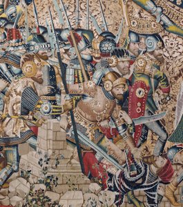 La guerra de Troya: La destrucción de Troya, c.1470 (tapiz) de (fl.1450 75) Master of Coetivy