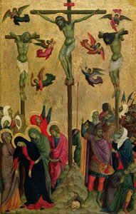 La Crucifixión, c.1315-30 (temple sobre tabla) de (school of) Duccio di Buoninsegna