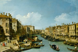 El Gran Canal cerca del Puente de Rialto, Venecia de Giovanni Antonio Canal