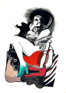 G. C. Riccardi, Sin título, 1974, Tinte sobre papel, 40x70, Italien. de Gian Carlo Riccardi