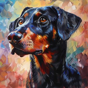 Pintura abstracta de perro Rhodesian Ridgeback, decoración animal, impresiones artísticas de pared de F. Abderrahim