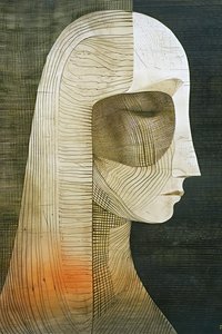 Retrato figurativo de mujer, decoración de pared,Impresiones artísticas online de F. Abderrahim
