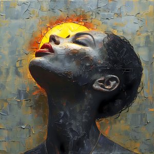 Luna y Mujer pintura, lienzo y pared Arte para la venta, decoración de la sala de estar de pared de F. Abderrahim