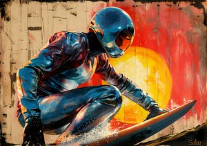 Pintura Surfer, póster de película retro, decoración de pared, impresión artística por encargo