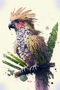 Pinturas abstractas de loros : Arte mural de aves e impresión en lienzo a pedido