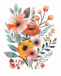 Bohemio vivero floral para pósters botánicos para impresiones artísticas murales y lienzos de F. Abderrahim