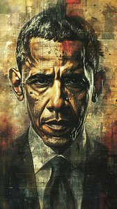 Presidente Barack Obama Retratos pintura para Impresiones de Arte de Pared de F. Abderrahim