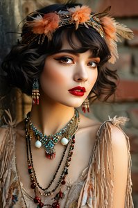 A Beautiful lady at a festival 1920s | hall  hotel wall decoration - Copie