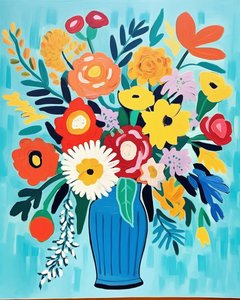 Inspiración Matisse flores en un jarrón | impresiones de arte floral para la decoración de la pared de F. Abderrahim
