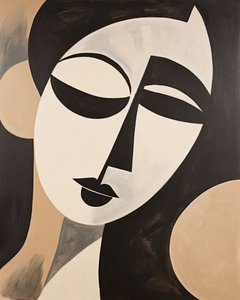 Negro y beige mujer abstracta Henri matisse estilo | impresiones de arte, enmarcado decoración de la pared de F. Abderrahim