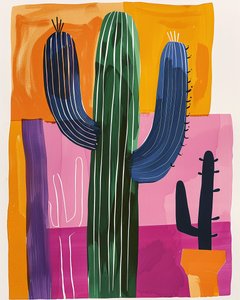Cactus pintura sobre lienzo impresiones de arte de la pared estilo botánico Henri Matisse