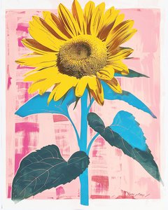 Girasol sobre lienzo : impresiones murales de inspiración botánica Henri Matisse de F. Abderrahim