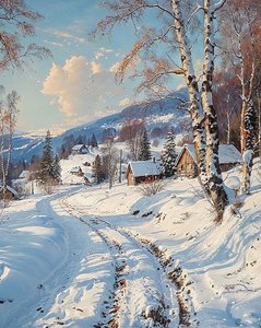 Paisaje nevado Decoración de pared para dormitorio de F. Abderrahim