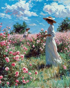 Hermoso paisaje con prados en flor, decoración de pared para cualquier habitación de F. Abderrahim