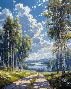 Gran paisaje de otoño Árboles Pintura al óleo Pintura impresionista de F. Abderrahim
