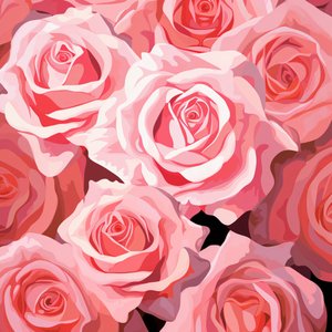 ilustración de ramo de rosas en alta resolución, lienzo y decoración de pared de F. Abderrahim