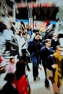 Hombre entre la multitud