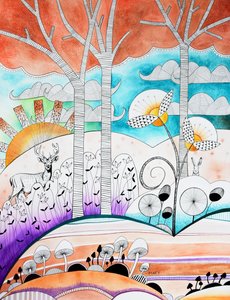 Bosque moderno de Marys Watercolors