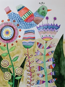 Pájaro loco de Marys Watercolors