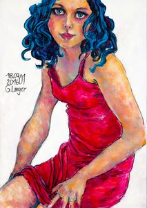 Vestido rojo de Gunter Langer