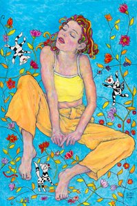 Carolin, tres gatos de Gunter Langer