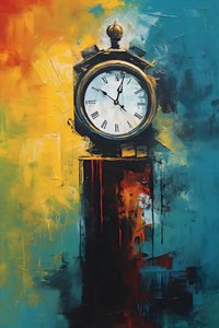 Pintura al óleo abstracta Torre del Reloj, impresiones artísticas en lienzo, ideas de decoración de pared moderna de F. Abderrahim