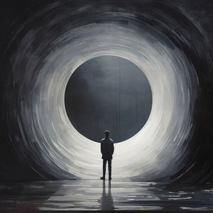 Abstract Void The Emptiness of Darkness, experiencia cercana a la muerte, impresiones decorativas de pared enmarcadas de F. Abderrahim